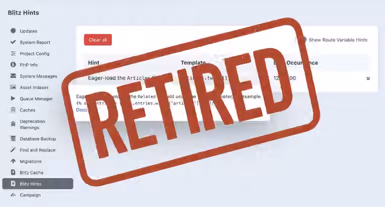 Blitz hints retired